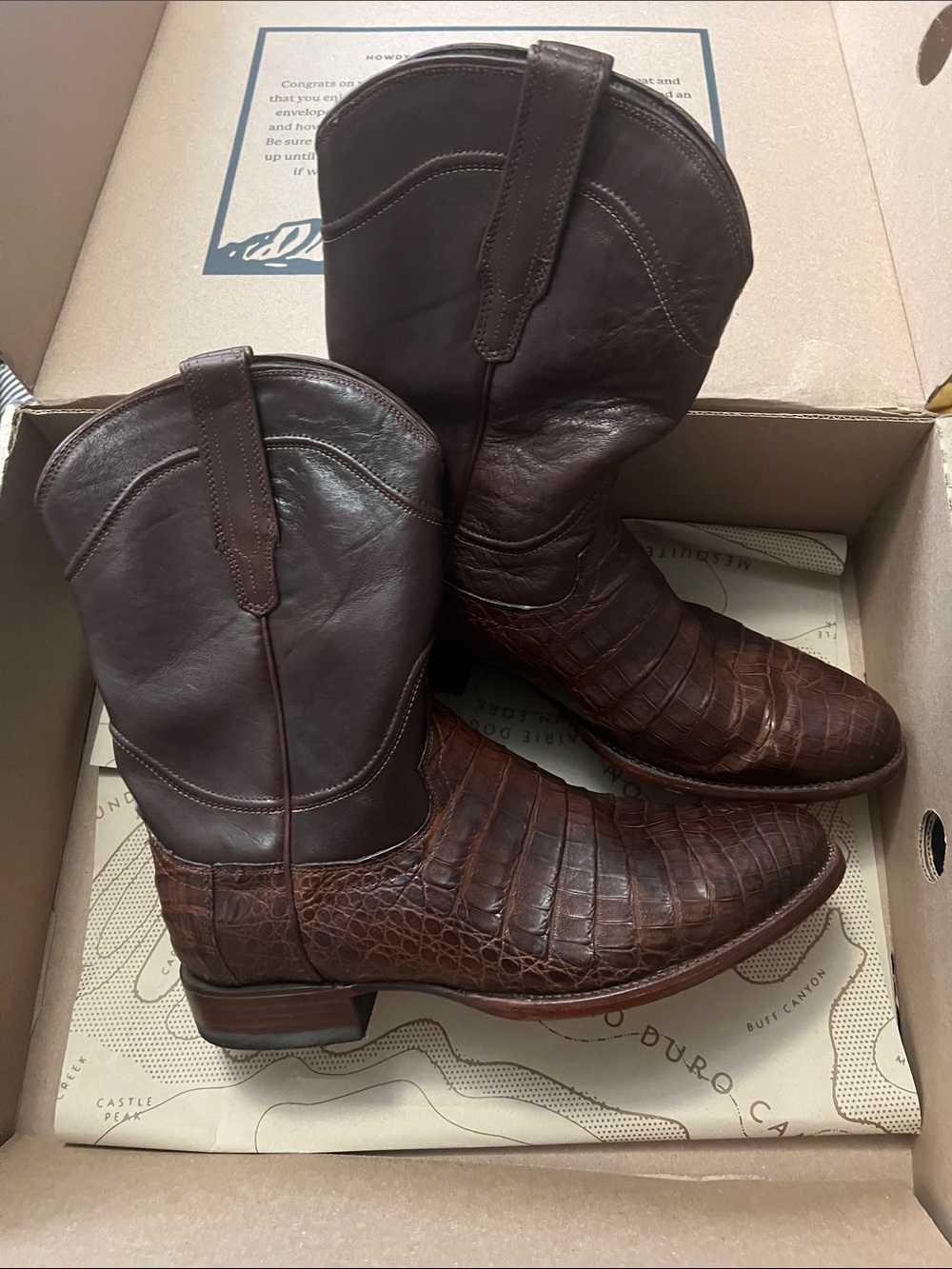 Tecovas The Earl mahogany caiman roper boots sizw 10.5 ee